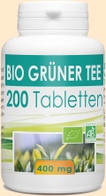 Grüner Tee, 200 Tabletten Bio Atlantic. Nahrungsergänzungsmittel