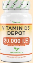 Vitamin D3 20000 i.E. Nahrungsergänzung Vit4ever - Nahrungsergänzungsmittel