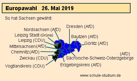 Europawahl 2019 in Sachsen Europawahl 2019. Von der AfD gewonnene Wahlbezirke