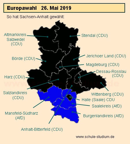 Europawahl 2019 in Thüringen Europawahl 2019. Von der AfD gewonnene Wahlbezirke in Thüringen