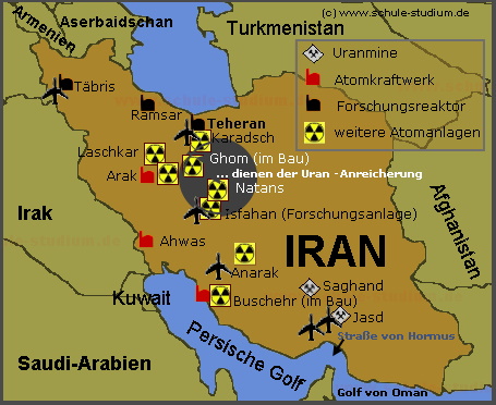 Iran - Atomkraftwerke und Forschungsreaktoren Iran - Atomkraftwerke, Forschungsreaktoren, Urananreicherung