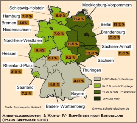 Hartz IV Empfänger nach Bundesland