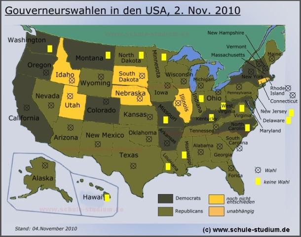 Gouverneurswahlen 2010, USA US Gouverneurswahl 2010