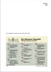 Die Weimarer Republik Schaubilder, Diagramme, Tabellen und Illustrationen zu Wirtschaft und Politik